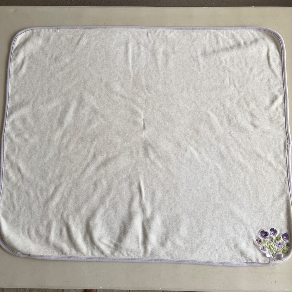 Gymboree Vintage 2008 Baby Girl Snappy Dresser Purple Flower Cotton Baby Blanket - Picture 3 of 7